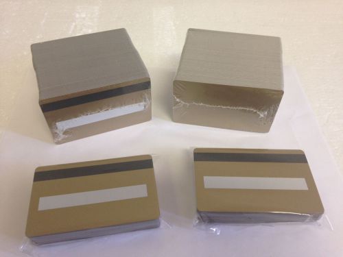 250 gold cr80 pvc cards - hico magstripe 2 track w/ signature panel - id printer for sale