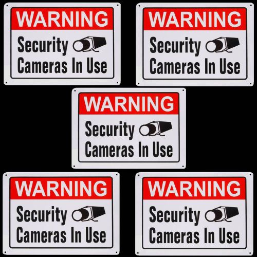 METAL HOME STORE SECURITY VIDEO CAMERA ALARM SYSTEM IN USE WARNING YARD SIGN LOT