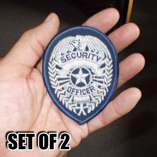 Set of 2 authentic iron on or sew on Security Officer police badge patches - BIN
