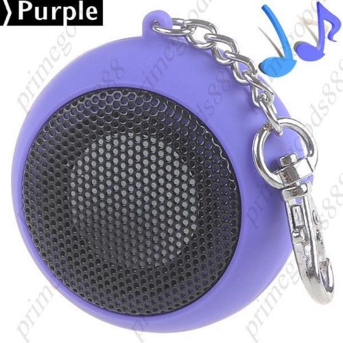 USB Rechargeable Speaker 3.5mm Jack Key Chain PC MP3 MP4 Laptop Cell Purple