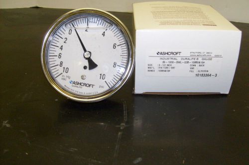 Ashcroft #1009 Duralife Pressure Gauge Range 10 psi to 10in HG vac BR