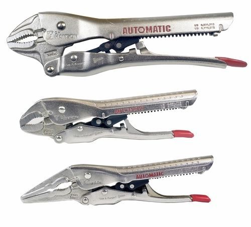CH Hanson 80100 3 pc. Automatic Pliers - 10&#034; Curved, 6&#034; Curved, 7&#034; Needle