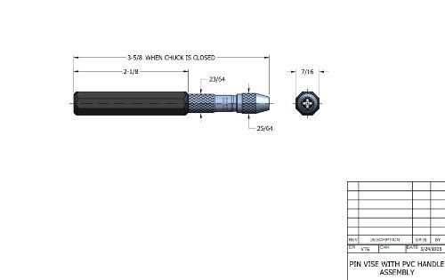 NEW Starrett 166B Pin Vise With Insulated Octagonal Handle  0.030&#034;-0.062&#034; Range