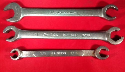 Three Flare Nut Wrenches - Blackhawk, New Britain, Williams