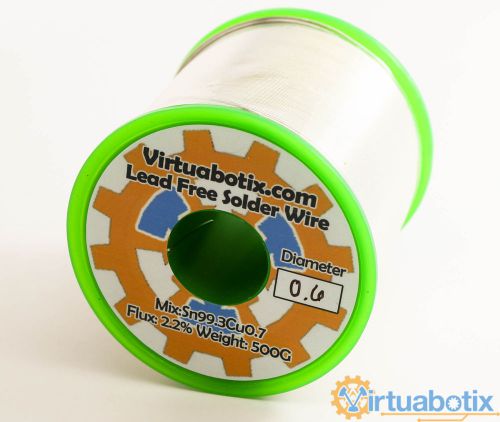 Virtuabotix 500g RHOS 0.6mm Lead Free Solder (2.2% Flux)