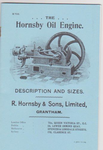 Hornsby 1905-Type Oil Engine Sales Catalogue