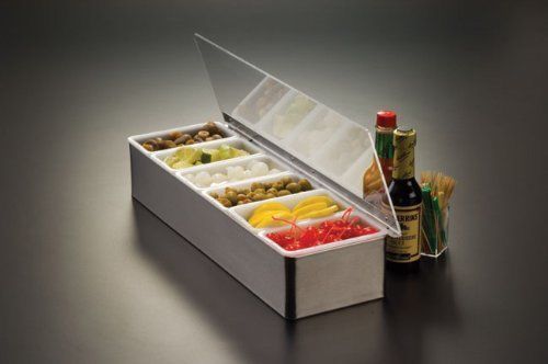 NEW American Metalcraft CD6 Stainless Steel 6-Compartment Unchilled Condiment Ho