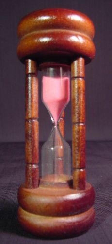 3 Minute Hourglass Egg Timer Wood New Pink Sand
