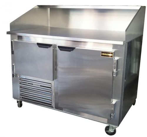 48&#034; new us-made two (1-1/2) door refrigerated dough retarader pizza prep table for sale