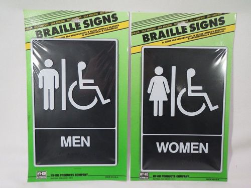 Braille Bathroom Signs Handicapped Men &amp; Women Braille and Handicapped Plastic