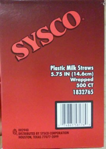 Sysco 500 ct plastic milk straws