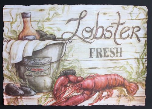 PAPER PLACEMATS 25 PACK LOBSTER FRESH DESIGN FREE SHIPPING