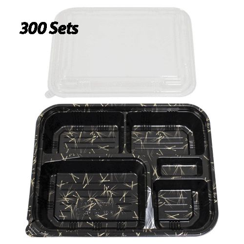Bento Boxes- 10.5&#034; x 8&#034; x 2.3&#034; (300 Sets) Plastic Bento Box/Takeout/To Go