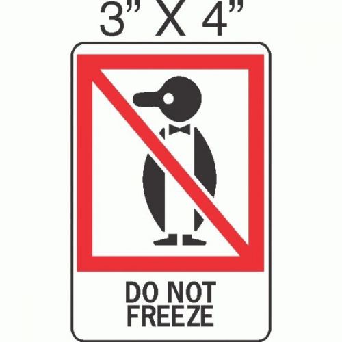 Do Not Freeze Label - 3&#034;x4&#034; Red &amp; Black (Roll of 500)