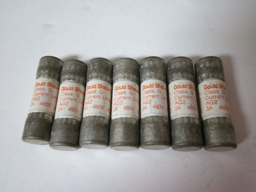 LOT OF 7 GOULD SHAWMUT CLASS G CURRENT LIMITING AG2 FUSE NEW NO BOX AG-2