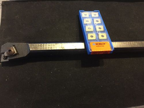 1&#034; Valenite Steel Bar with a box of Korloy CNMG 432 - GR  NC3030 Carbide Inserts