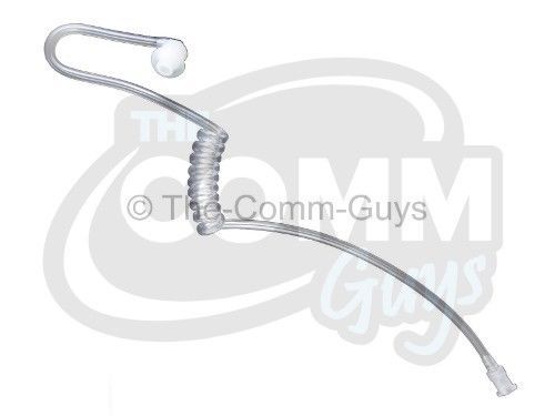 CLEAR COILED ACOUSTIC EARPIECE TUBE WITH EARTIP FOR VERTEX MOTOROLA KENWOOD ICOM