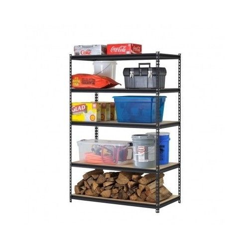 Steel storage rack black shelf 5 shelves adjustable home garage 4000lb shelving for sale