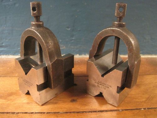Pair of Starrett No. 278 V-Blocks w/ Clamps, Machinist Tools