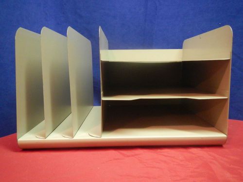 Vintage Light Grey Industrial Metal 3 Three Tier Desk Paper/File Tray Organizer