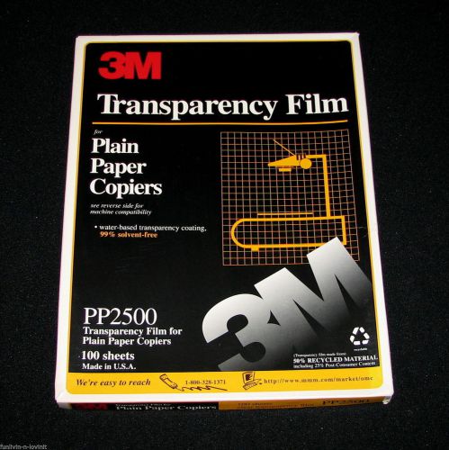 NEW SEALED 3M Transparency Film For Plain Paper Copier PP2500 100 Sheets PLUS 24