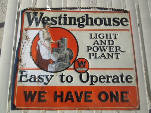 Vintage , Westinghouse Light and Power Plant Sign, Electricity For Home &amp; Farm