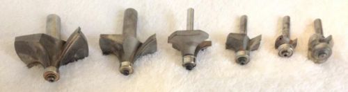 Six Carbide Tipped Round Over Bits – ONE LOT!