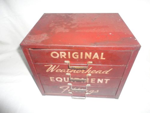 Vintage original weatherford equipment parts fittings cabinet drawers storage