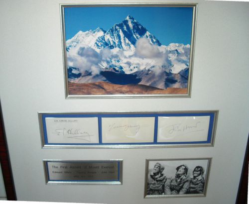 Climbers HUNT~HILLARY~NORGAY~Mount Everest First Ascent  * 3 GENUINE Autographs