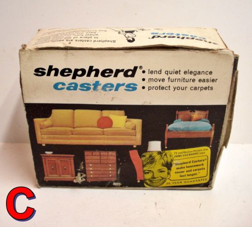 Mid-century1965 shepherd bright brass ball casters 2.5&#034; wheels june lockhart c for sale