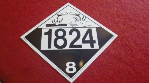 150 pc corrosive safety hazard 8 placard sign 1824 removable vinyl 10-3/4x10-3/4 for sale