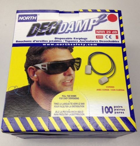 North Decidamp2 280006 Corded Disposable Earplugs 100-Pairs (NEW) (5B6)