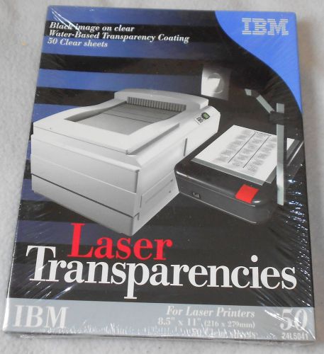New &amp; Sealed - IBM Laser Transparencies 50 Clear Sheets 8.5&#034; x 11&#034;