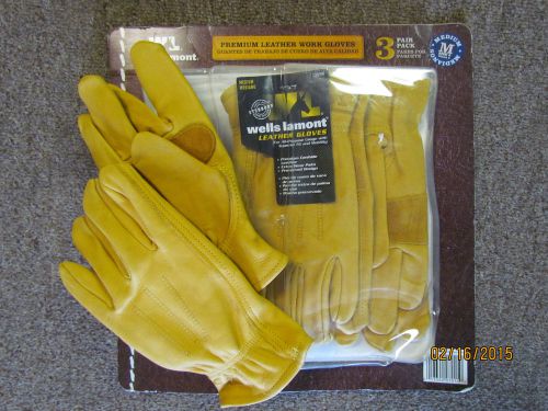 WELLS LAMONT LEATHER GLOVES - &#034;THREE PAIR&#034;