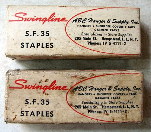 Vintage swingline #s.f. 35 standard wire staples 10,000 count (2 boxes) - usa for sale