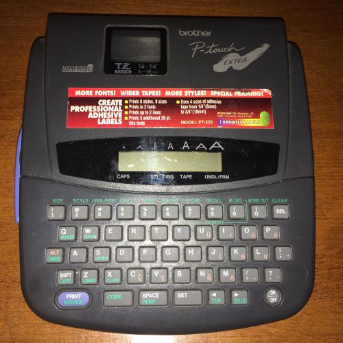 Brother P-Touch Extra PT-320 Electronic Label System Maker Free Fast Ship