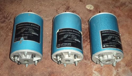 Permanent Magnet Direct Current Motor .16 HP LITTON UHS (lot of 3) 1150 RPM