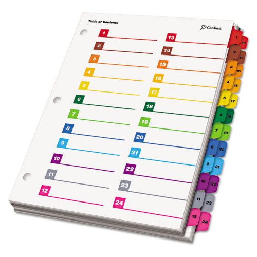 Onestep printable table of contents/dividers, 52-tab, 11 x 8 1/2, multicolor for sale