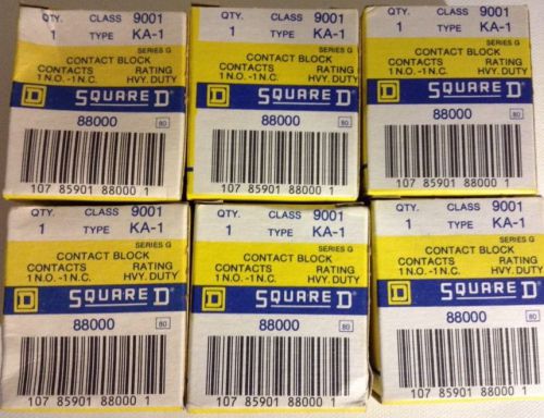 &#034;lot of 6&#034; square d 88000 contact block class 9001 type ka-1 series g for sale