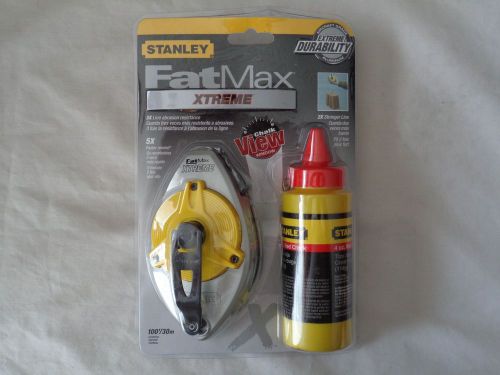 NEW IN BOX! Stanley FatMax Xtreme Chalk Line 100&#039;/30m w/ 4oz Red Chalk included