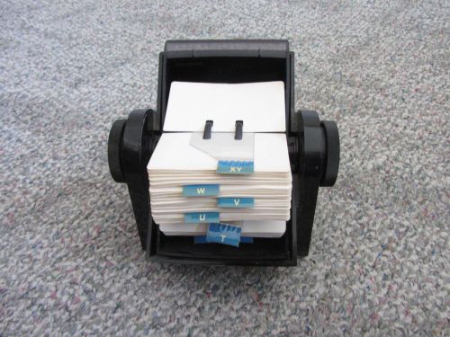 Covered Rolodex with dividers and cards Black DRF-24C