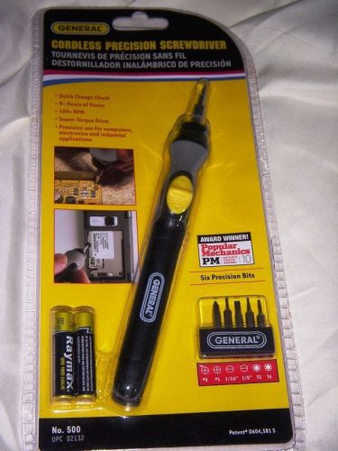 General cordless precision screwdriver with 6 precision bits batteries included! for sale