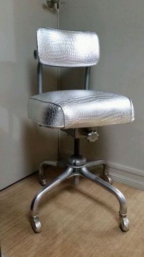 Reupholstered Vintage Steampunk Steelcase Office Chair Swivel