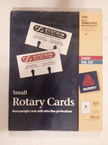 LASER INKJET SMALL ROTARY CARDS USE TEMPLATE 5385 WHITE 2 1/6&#034;X4&#034;