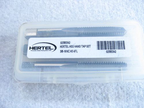 NEW 3/8-16  3pc TAP SET HERTEL TAPER, PLUG AND BOTTOM MADE IN THE USA