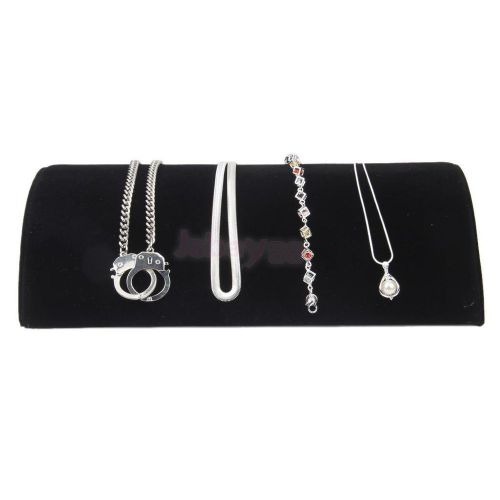 Bracelet/watch necklace half moon ramp velvet jewelry display organizer rack for sale