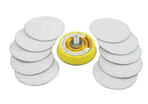 2 inch sanding pad kit 100 grit 150 grit 11 piece hook and loop backing w holder for sale