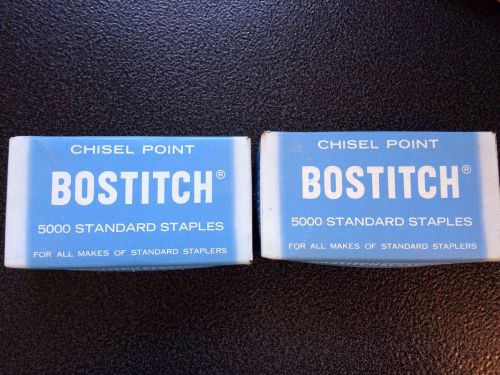 New Old Stock - Bostitch Chisel Point Staples (2) Boxes - 5000 ea.
