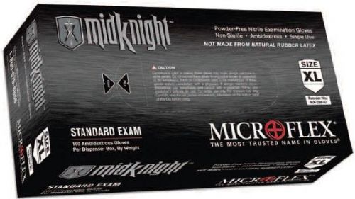 1000 microflex midknight black nitrile gloves mk-296s for sale