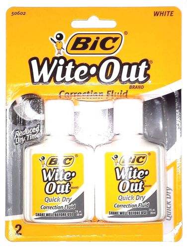 BIC Wite-Out Brand Correction Fluids, Quick Dry, 2/Pack (WID751475)